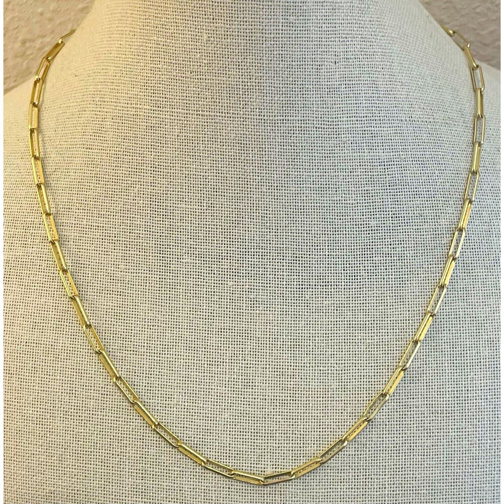 Madewell Gold Tone Paperclip Chain Necklace Lobster Clasp